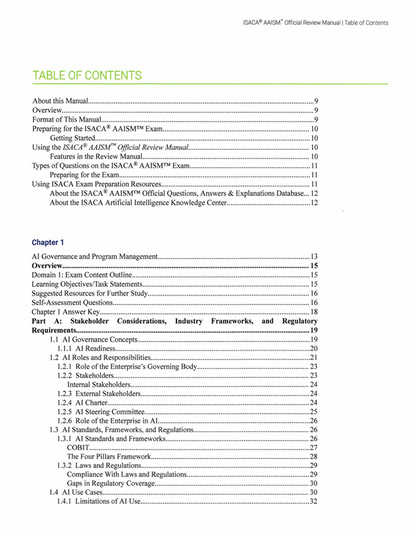 ISACA AAISM Review Manual