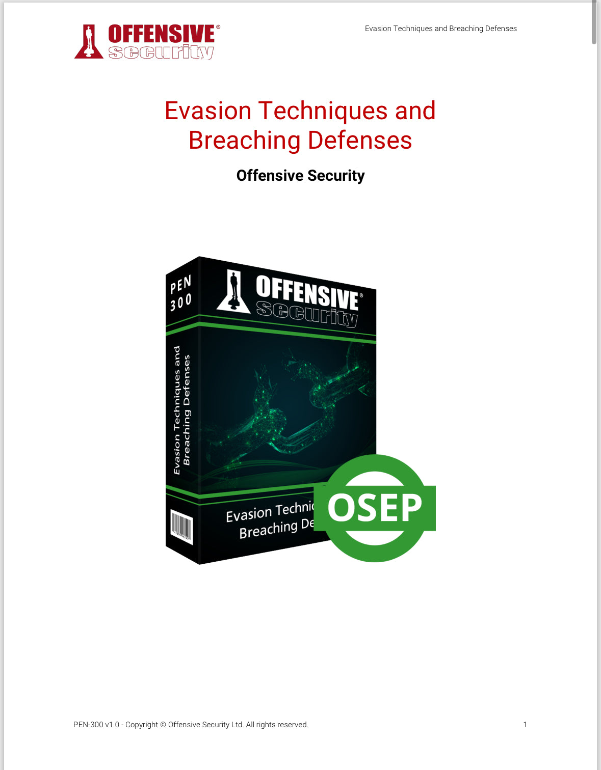 OSEP (PEN-300): Advanced Evasion Techniques and Breaching Defenses